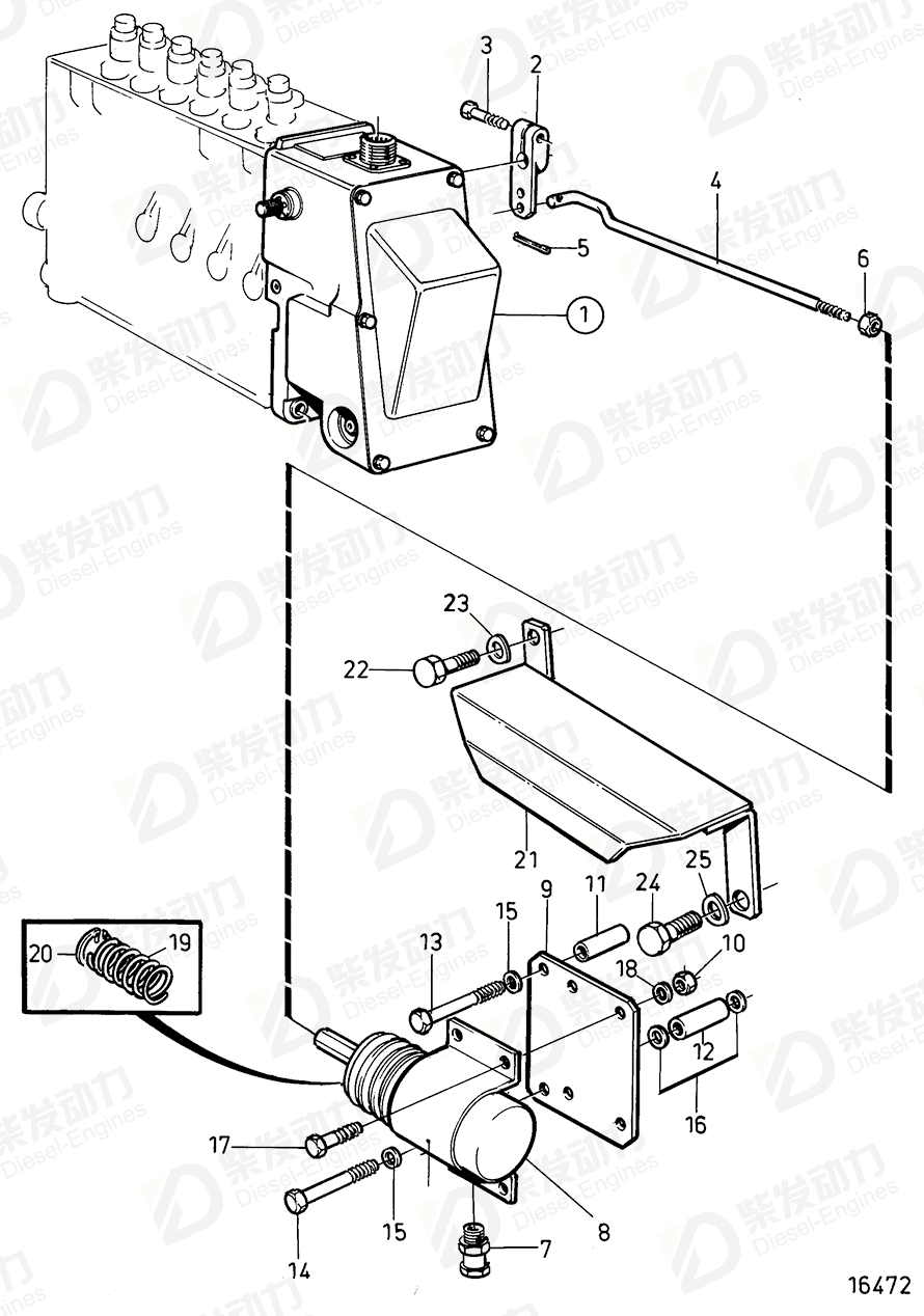 Volvo 872825 Stop solenoid 872825 Controls spare parts-Generator engine ...