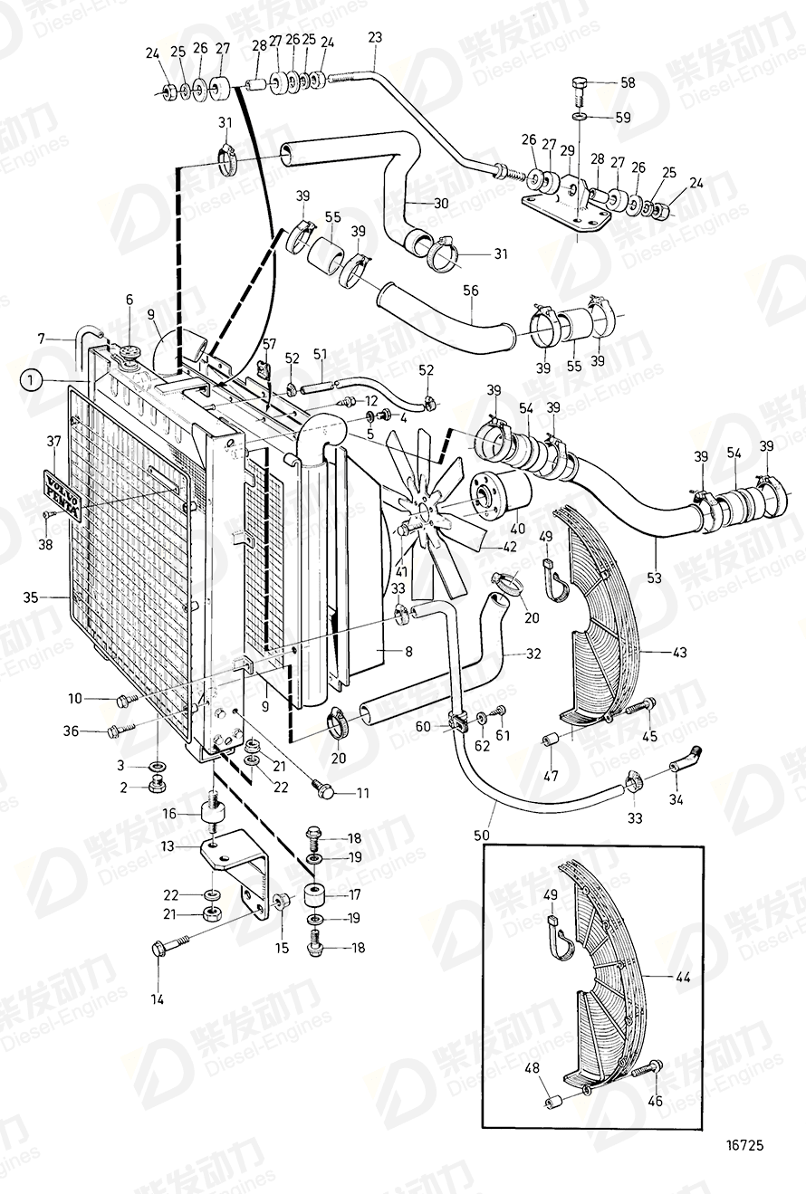 Volvo 3825748 Fan shroud 3825748 Cooling System spare parts-Generator ...