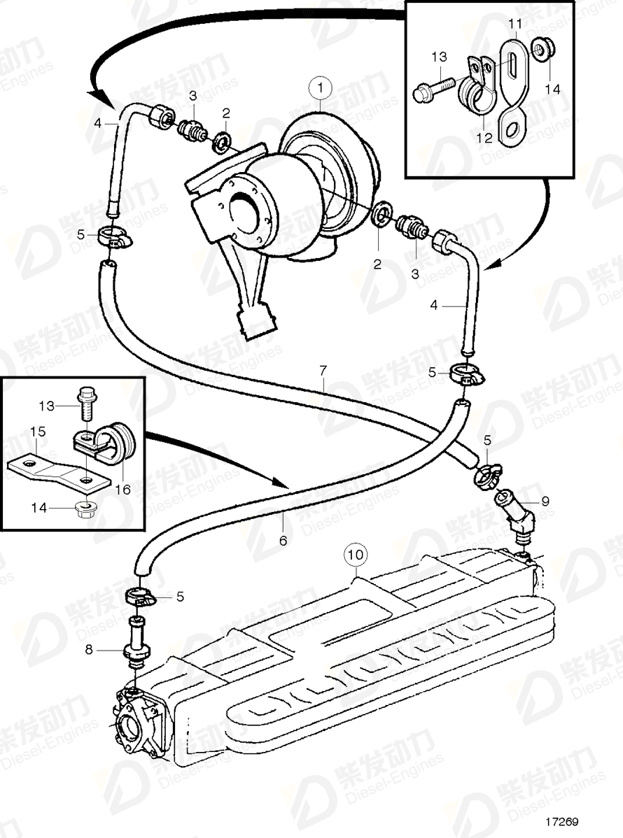 Volvo 976553 Hose nipple 976553 Engine spare parts-Generator engine ...