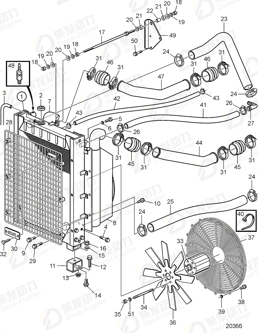 Volvo 3835597 Radiator 3835597 Cooling System spare parts-Generator ...