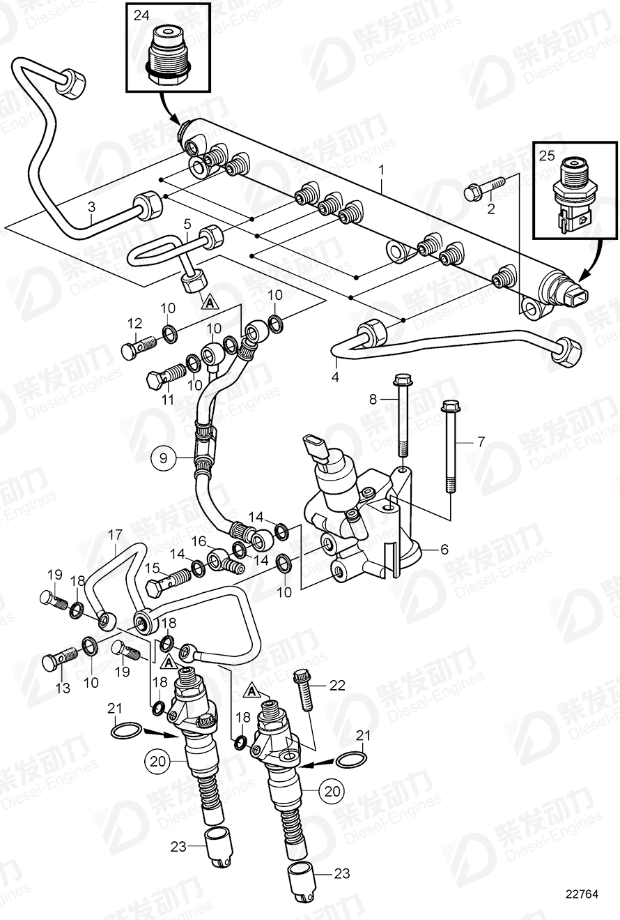 Volvo 21120419 Pipe 21120419 Fuel System spare parts-Generator engine ...