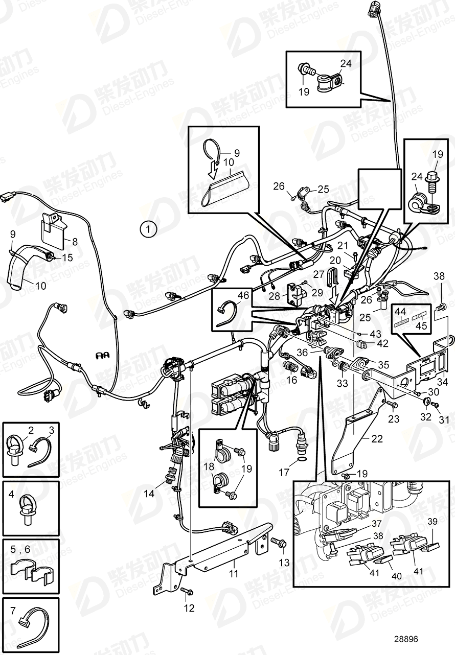 Volvo 983472 Cable tie 983472 Engine spare parts-Generator engine parts ...