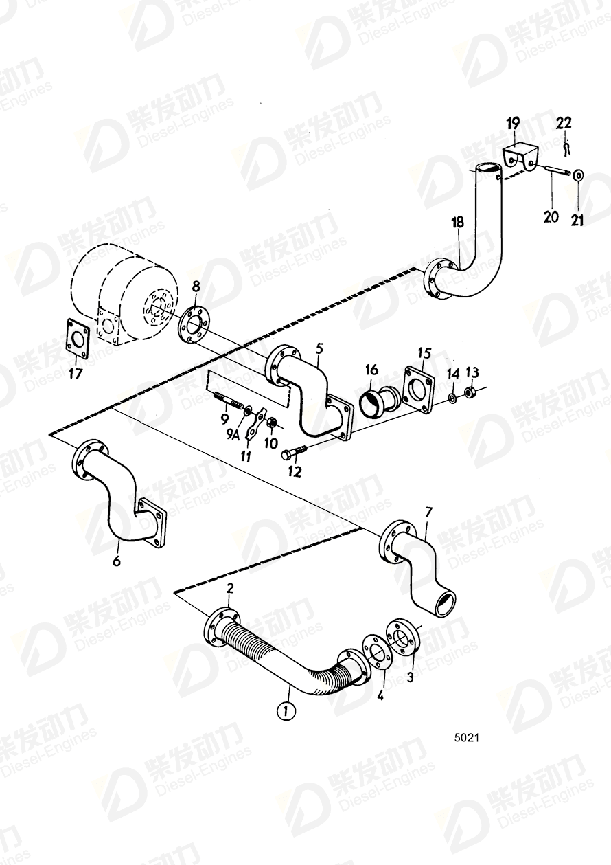 Volvo 330286 Flange 330286 Cooling System spare parts-Generator engine ...