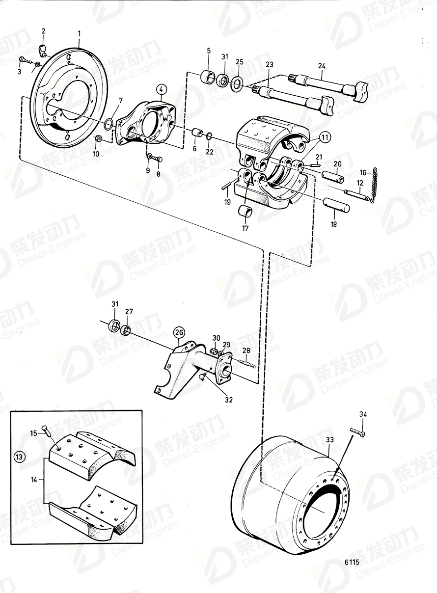 Volvo 272747 Brake lining 272747 Rear Axle spare parts-Generator engine ...